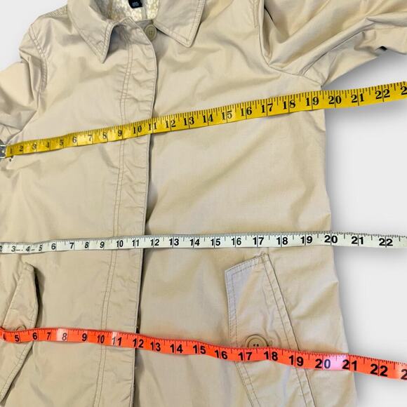 Gap Vintage Y2K Cotton Lightweight Button Up Trench Coat Lined Size M Neutral - Picture 13 of 15